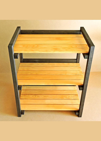 Стеллаж кухонный из дерева Фанбим 3 венге-карри (СТА-31131203) No Brand (327850292)