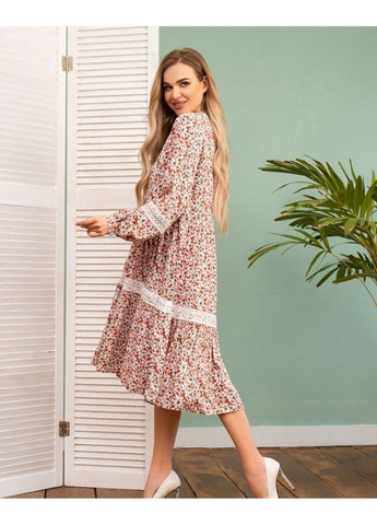 Комбінована повсякденний сукня sa-454 мультиколор ISSA PLUS