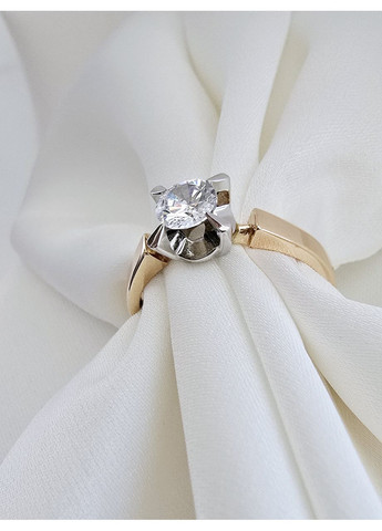 Золота каблучка з фіанітом (16р.) 80739-1к Харківська ювелірна фабрика (368996422)