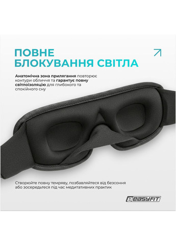 Маска для сну 3D Dream з ефектом пам'яті (чорна) EasyFit (373271435)