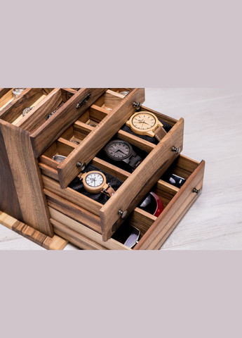 Шкатулка для украшений с деревянной крышкой и зеркалом M Органайзер для косметики EcoWalnut (295291919)