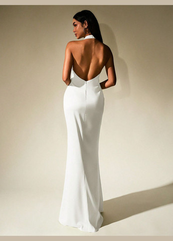 Белое вечернее платье SHEIN однотонное