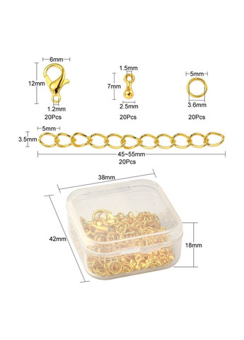 Набор фурнитуры Органайзер карабины кольца удлинители грузик 42 мм x 38 мм x 18 мм Finding (328943204)