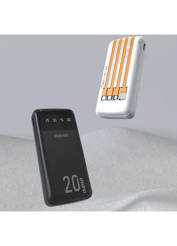 Батарея універсальна USB-A cables (6977196682393) Dudao K6Pro+ 20000mAh 10W with USB-C/Lightning/MicroUSB/ (389996124)
