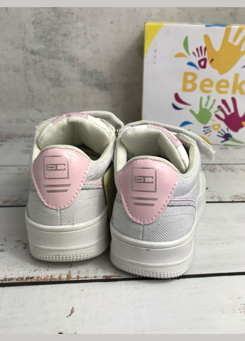 Білі всесезонні кросівки кеди дитячі для дівчинки білий (402) Beeko