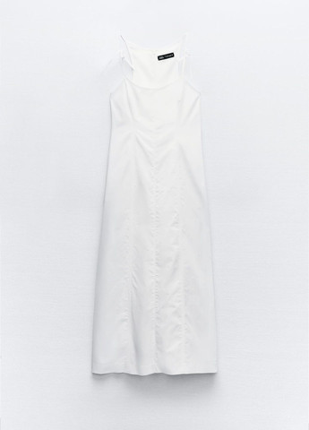 Білий повсякденний сукня Zara однотонна