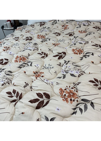 Двостороння ковдра сатин/мікрофібра розмір 150*210 см бежевого кольору. Оберіть свій ідеальний комфорт! No Brand (367912390)