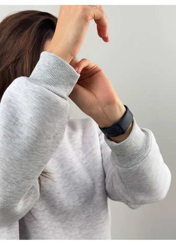 Сірий жіночий світшот оверсайз з написом MonCher (369000827)