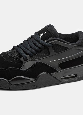 Кроссовки женские и мужские Nike Air Jordan 4 x Nigel Sylvester RM Black | Найк Джордан 4 черные No Brand чёрные демисезоны (332213978)