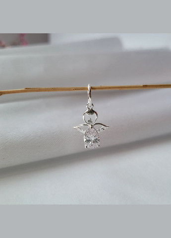 Серебряная подвеска кулон Ангел в белых камнях серебро 925 пробы 38122 1.30г No Brand (306743228)