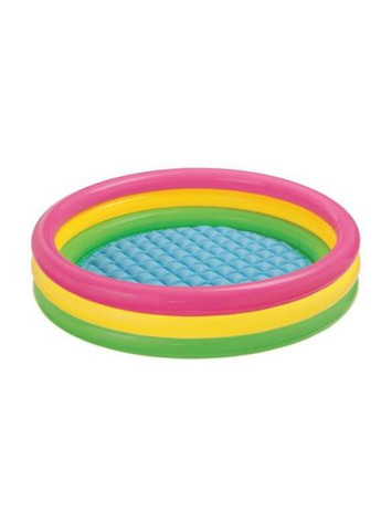 Бассейн Intex Радуга 3 кольца для детей от 3 лет надувной игровой центр 136л. ProDobro (367097856)