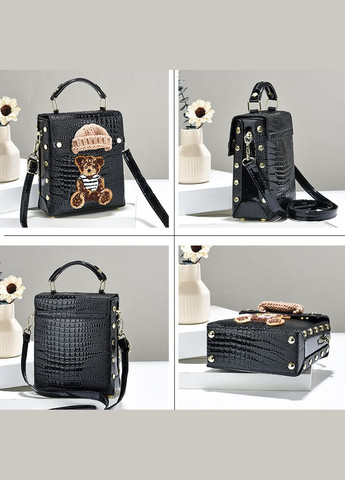 Дитяча міні сумочка з ведмедиком під рептилію Бежевий No Brand (301594277)