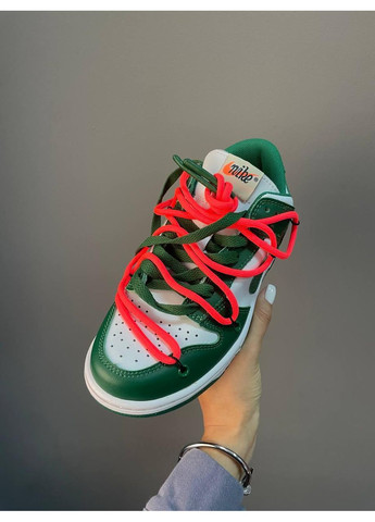 Розовые демисезонные кроссовки мужские nike sb dunk x off white pine green найк сб данк No Brand