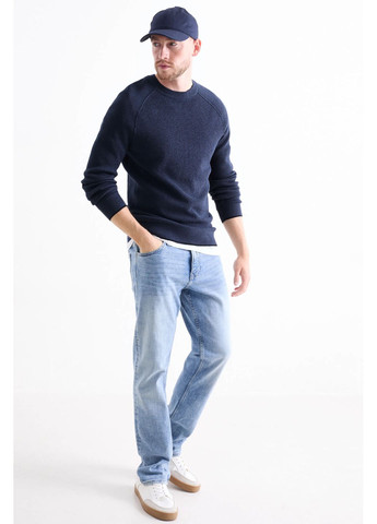 Темно-синій демісезонний в'язаний светр C&A