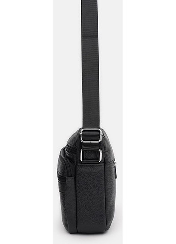 Сумка на плече крос-боді для телефону чоловіча з натуральної шкіри середня Чорний 37012 Borsa Leather (353689902)
