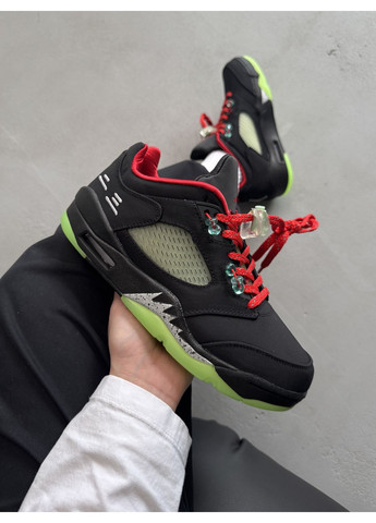 Чорні Осінні кросівки чоловічі nike air jordan 5 retro low wf black найк аір джордан No Brand