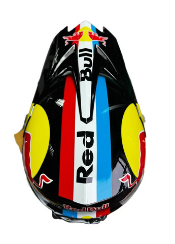 Эндуро кроссовый мотошлем Helmet Red Bull + очки Profi Black прозрачное стекло No Brand (370677345)
