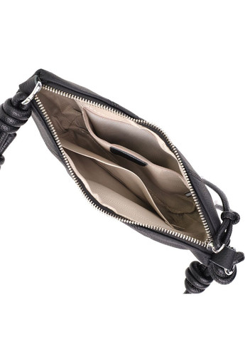 Жіноча напівкругла сумка з натуральної шкіри 22932 Чорний Vintage (349442746)