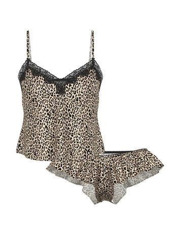 Комбинированная всесезон пижама атласная tease satin lace-trim cami & flutter shorts set Victoria's Secret