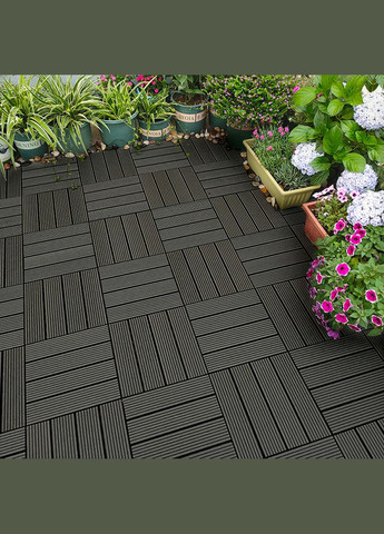 Композитная плитка WPC уголь 30*30CM*2СM(D) SW-00001713 No Brand (328578446)