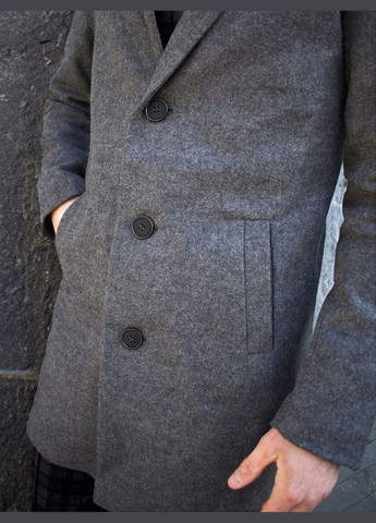 Сіре демісезонне Кашемірове класичне пальто Vakko