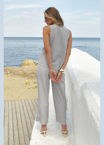 Жилет жіночий асиметричний крій безрукавка жіноча жилетка на ґудзиках льон-котон ST-Seventeen (333832831)