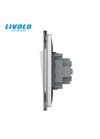 Одноклавишный проходной выключатель стекло (VL-С7FCMKS-2IP) Livolo (370984949)
