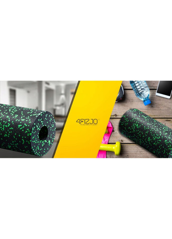 Масажний ролик EPP PRO+ 45 x 14.5 см (валик, роллер) гладкий Black/Green (P-5907739310590) 4FIZJO (301733392)