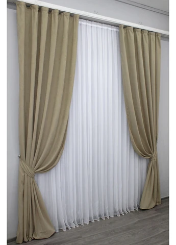 Комплект готовых штор Микровелюр SPARTA № 1196ш 150х290 см 2 шт (33-0019) VR-Textil (298123413)