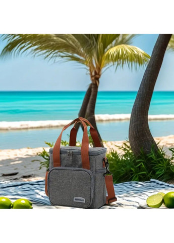 Вместительный большой термо ланч бег - сумка для обедов с карманом, сумка холодильник No Brand (329142089)