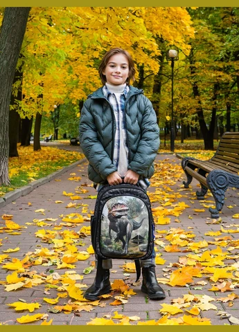 Рюкзак шкільний для хлопчика, жорсткий каркас, 2 відділи /Sky Name, чорно-сірий Winner One (346263952)