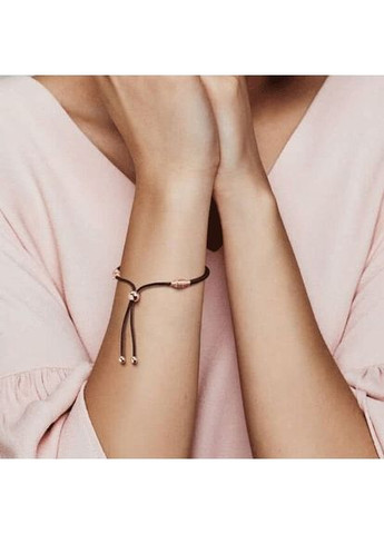 Браслет Пандора кожаный с застежкой 14K розовым золотом 588059CBK Kabluchka (355346147)