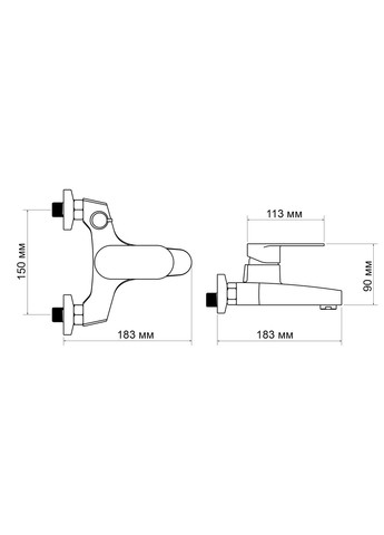Змішувач для ванни Tani (з душовим гарнітуром) (k40) LDTAN006CRM44964 Chrome LIDZ 006 (366304437)