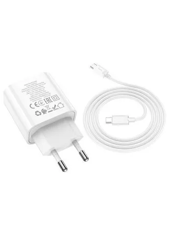 Зарядний пристрій C80A Plus Rapido PD20W+QC3.0 charger set(C to C) White (6931474779908) Hoco C80A Plus Rapido PD20W+QC3.0 charger set(C to C) W (370891950)