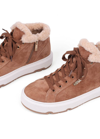 Зимние женские ботинки 705h-24-206 коричневый велюр MIRATON тканевые