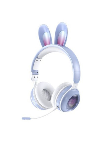 Бездротові стереонавушники з вушками зайчика, ігровим мікрофоном, LED-підсвіткою KE-1 синій, подарункові No Brand (367403632)