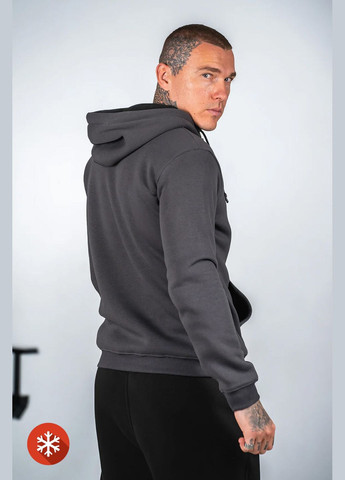 Чоловічий теплий худі на флісі Basic 3 Графіт Teamv (316354938)