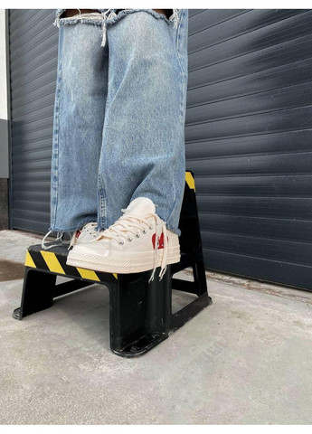 Бежеві Осінні кеди чоловічі converse cdg low beige конверс No Brand