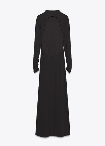 Темно-коричневое кэжуал платье Zara однотонное