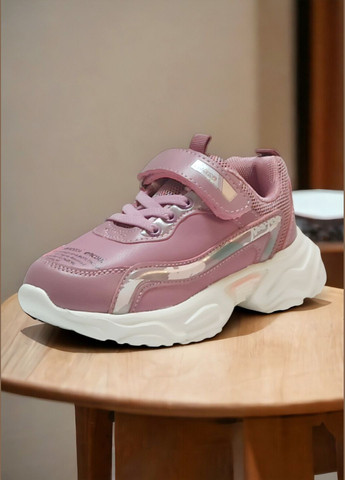 Розовые демисезонные детские кроссовки для девочки 956 Clibee
