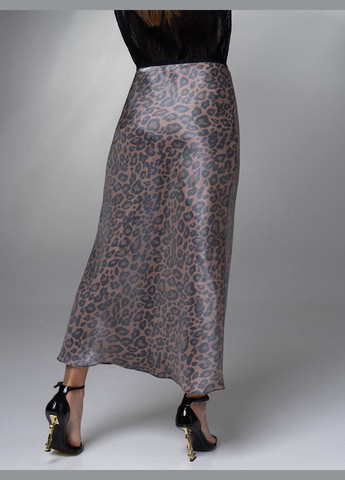 Коричневая повседневный леопардовая юбка ISSA PLUS