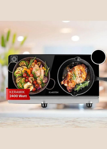 Плита подвійна Cookbuddy Чорний (10035704) Klarstein (338194905)