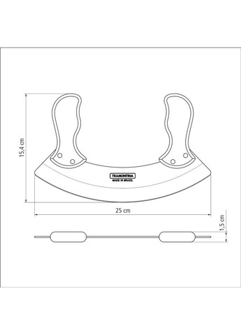 Ніж POLYWOOD Мезалуна для зелені в інд.уп. (21147/190) Tramontina (365275911)
