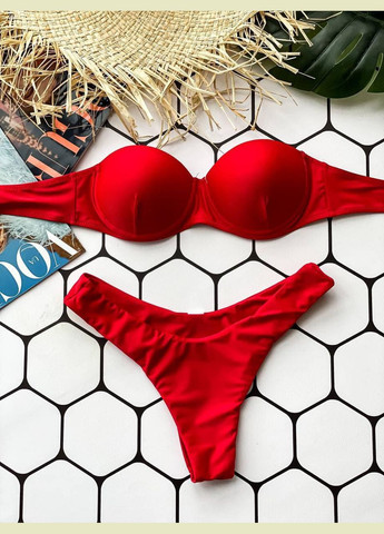 Червоний літній купальник роздільний Ghazel