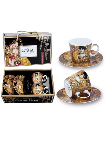 Подарочный набор 2 чашки эспрессо и 2 блюдца Г. Климт Адель (125 мл, d-13 cм) Carmani (352496046)