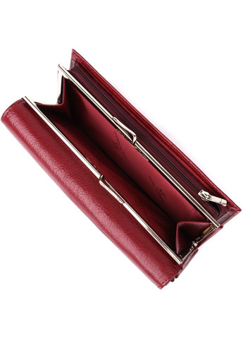 Модный женский кошелек на магнитах из натуральной кожи 23113 Бордовый st leather (330642742)