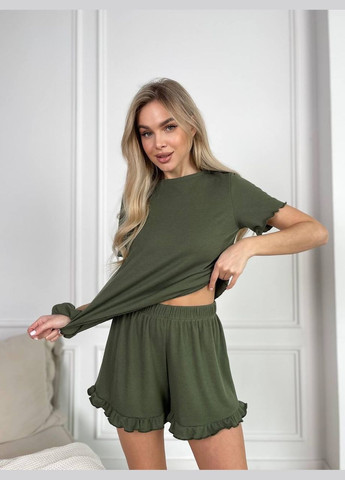 Оливковая (хаки) всесезон женский домашний костюм Fashion