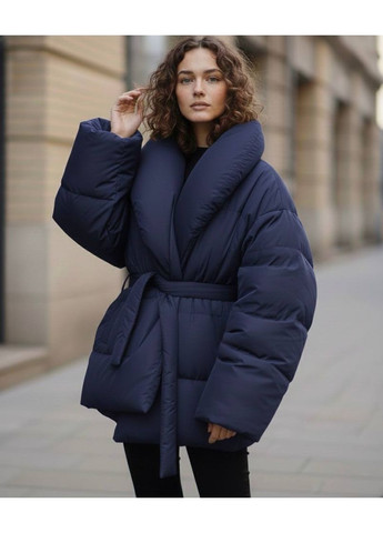 Темно-синяя демисезонная женская куртка свободного кроя куртка-одеяло Avanti