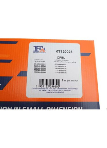 Комплект прокладок из разных материалов TURBO SET OPEL VECTRA C 1.9 CDTI 88 KW 04/2004 - KT120025 FA1 (366208915)