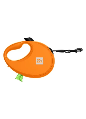 Поводок-рулетка для собак R-leash с контейнером для пакетов, светоотражающая лента, M, до 20 кг, 5 м, WAUDOG (389113572)